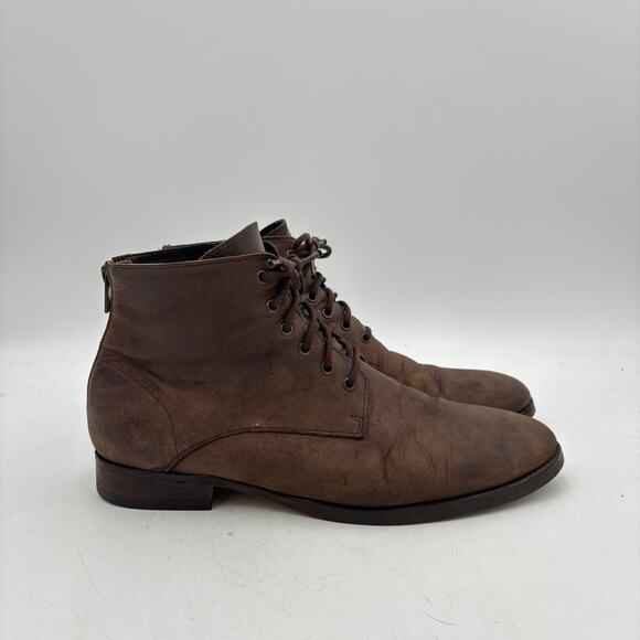 All Saints Brown Leather Lace-Up Boots main image 14